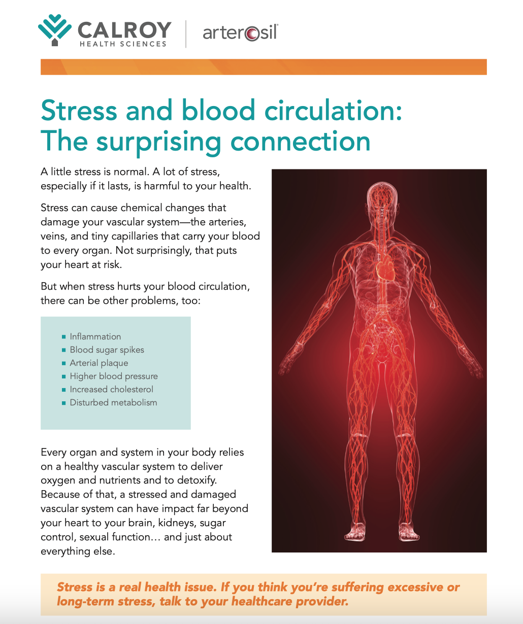 The relationship that stress has to do with blood pressure handout